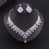 Gorgeous Crystal Bridal Jewelry Sets for Women Luxury Earrings Necklace Sets Bride Wedding Dress Jewelry Set Costume Accessories