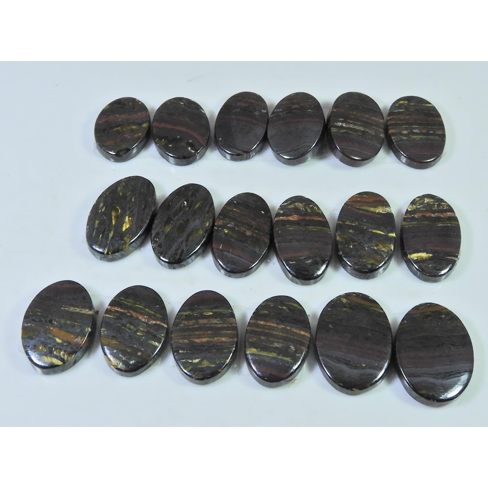 

157 Карат. Натуральный Железный Тигровый Глаз Парный Овальный Кабошон Драгоценный Камень 09 Лот Пар C-376