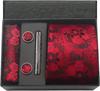 100% Silk Necktie Paisley Floral Mens Tie Top Quality Business Tie Pocket Square Tie Clip Cufflinks Set Classic For Men Gift Box