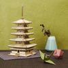 ki-gu-mi Five-Storied Pagoda - A wooden 3D puzzle DIY craft kit that can be enjoyed by elementary school children to adults - An educational toy for b