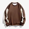 Herren Rundhals-Sweatshirt Farbblock-Design Lässiger Pullover Streetwear Top