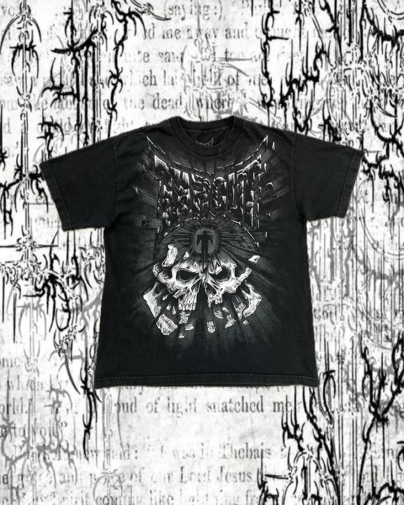 Y2K Tap Out Retro Fashion Cotton T Shirt Men Oversized Graphic Print Streetwear Short Sleeve Tee Distressed Graphic