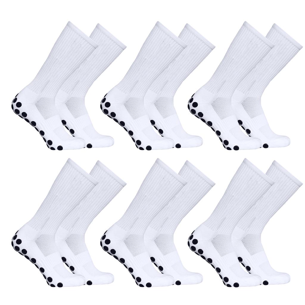 6 Pairs Outdoor Sports Running Socks Stretch Socks Athletic Football Soccer Socks Anti Slip Socks with Grips