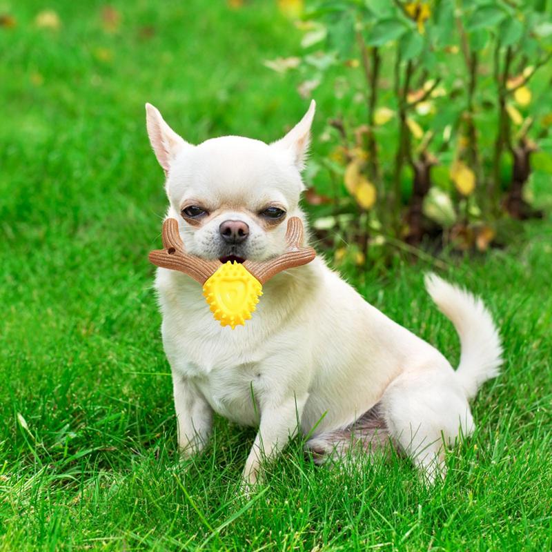 Antler Shape Dog Toys Puppy Durable Chew Toys Pet Teeth Cleaning Tool Interactive Dog Toothbrush Toy For Small Dogs Dog Toy