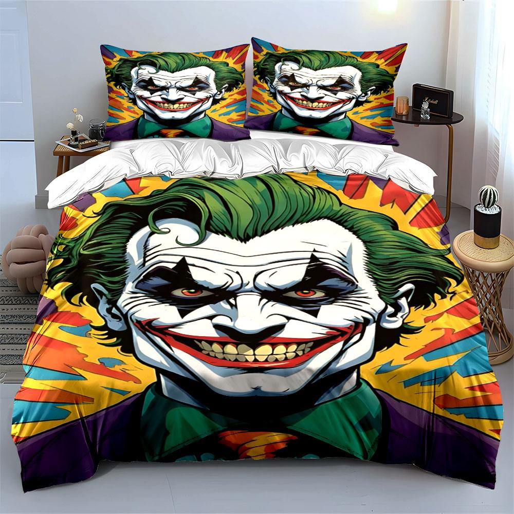Smiling clown face pattern. Bedding sets Duvet cover sets Duvet covers Pillowcases(1*Duvet Cover 2*Pillowcases without duvet insert)
