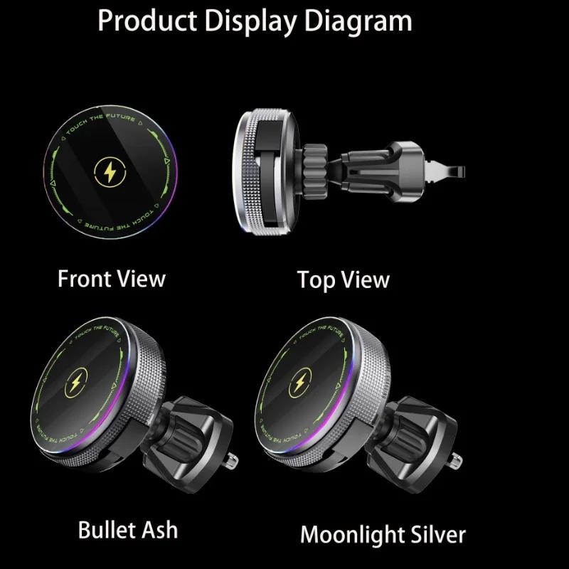 Auto Handyhalterung Kabelloses Autoladegerät 360 Grad Drehung Magnetische Saugkraft Faltbare Runde Halterung für Universelle Handys