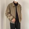 Men's Black Korean Style Loose Lapel Jacket for Spring and Autumn