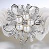 Fashion Silver Plated Wedding Brooches Simulated Pearl Brooch Flower Collar Dressing Hijab Pins Fashion Jewelry.