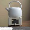 Antique White Ceramic Teapot & Candle Warmer Set
