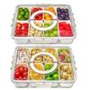4/8Grid Snack Box Container Portable Travel Refrigerator Food Storage Box, Snack Organizer, Divided Storage Containers Salad Box