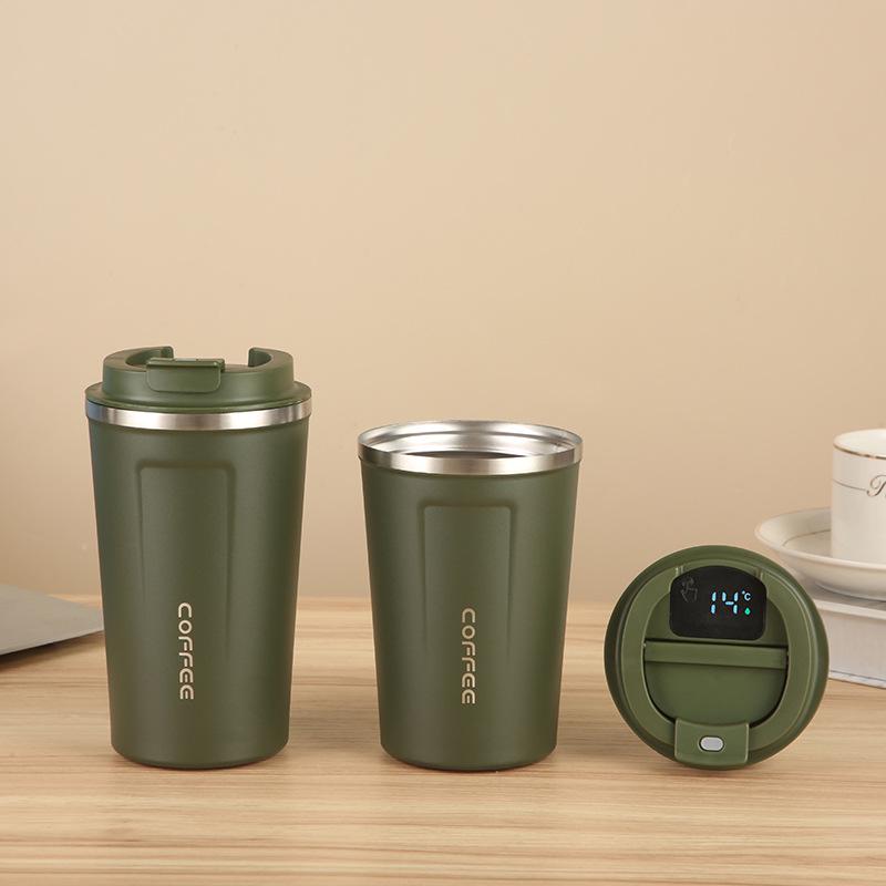 Tazza da Caffè Termica in Acciaio Inossidabile con Display Intelligente - Portatile per Esterni e Pronta per Essere Regalata