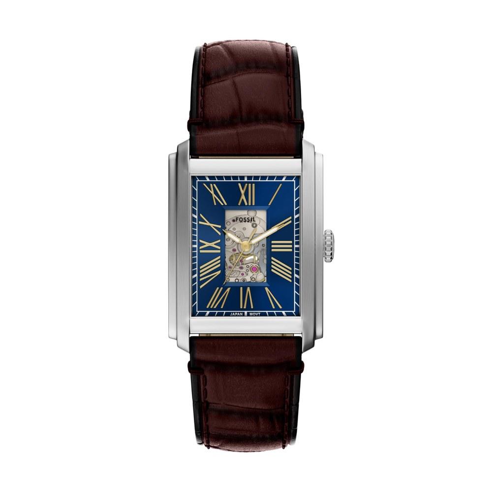 Fossil Carraway Automatic Leather Watch ME3273