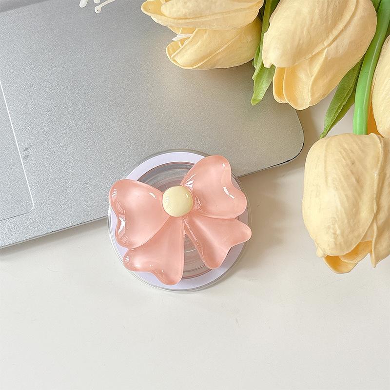 

Small Fresh Flower Bow Mobile Phone Airbag Holder Magnetic Suction Magsafe Retractable Ring Party Gift Internet Celebrity