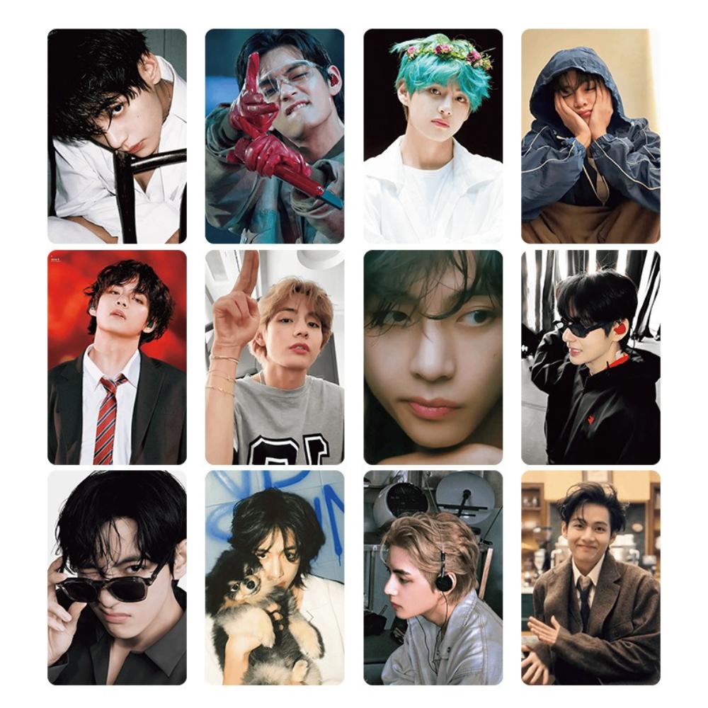 BTS V Lomo Card, 55pcs Kim Taehyung Photocards, Kpop Bangtan Boys V Laser Photo Cards Set, ARMY Fans Collectible Gift, 55x85mm