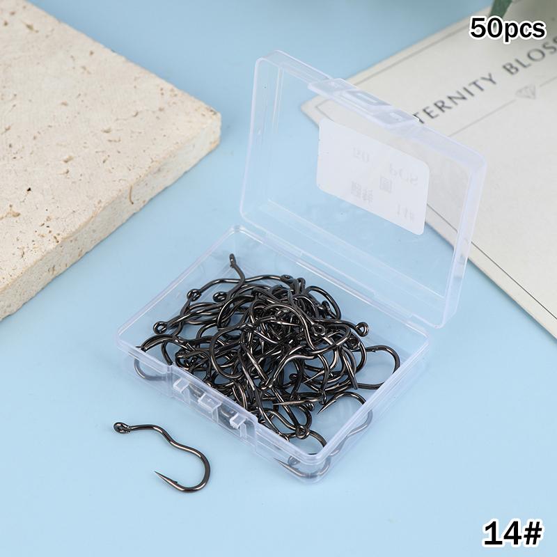 50Pcs Premium Fishing Hooks - Barbed Design For Anti-Slip & Secure Fish Grip | Reliable For Freshwater And Saltwater Hunting