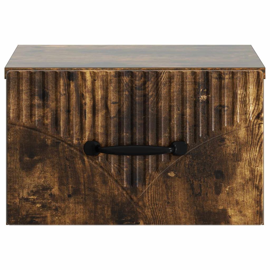 Wall Mounted Nightstand Smoked Oak 34.5 x 33 x 20 cm