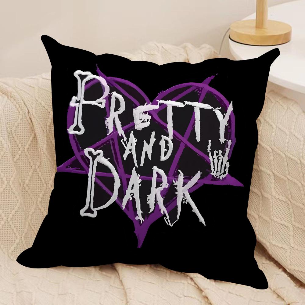 Cool Skull Heart Cushion Cover Silky Short Plush DoubleSided Printed Pillow Case for Sofa All Seasons Home Decor Gift