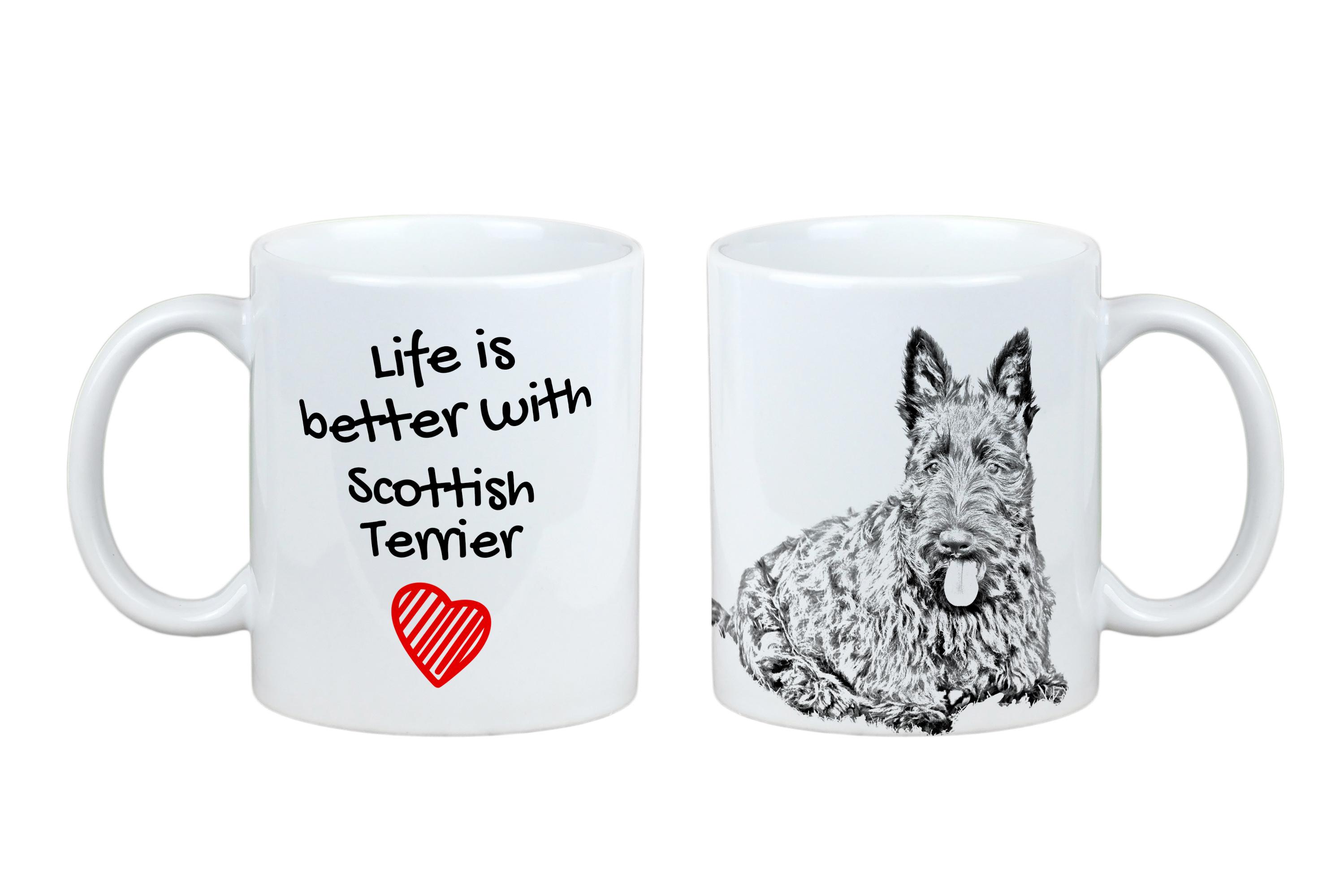 

Scottish terrier, Aberdeen Terrier, Scottie, Aberdeenie - cup with a dog, cup with a photo, personalized gift from the Art-Dog brand білий