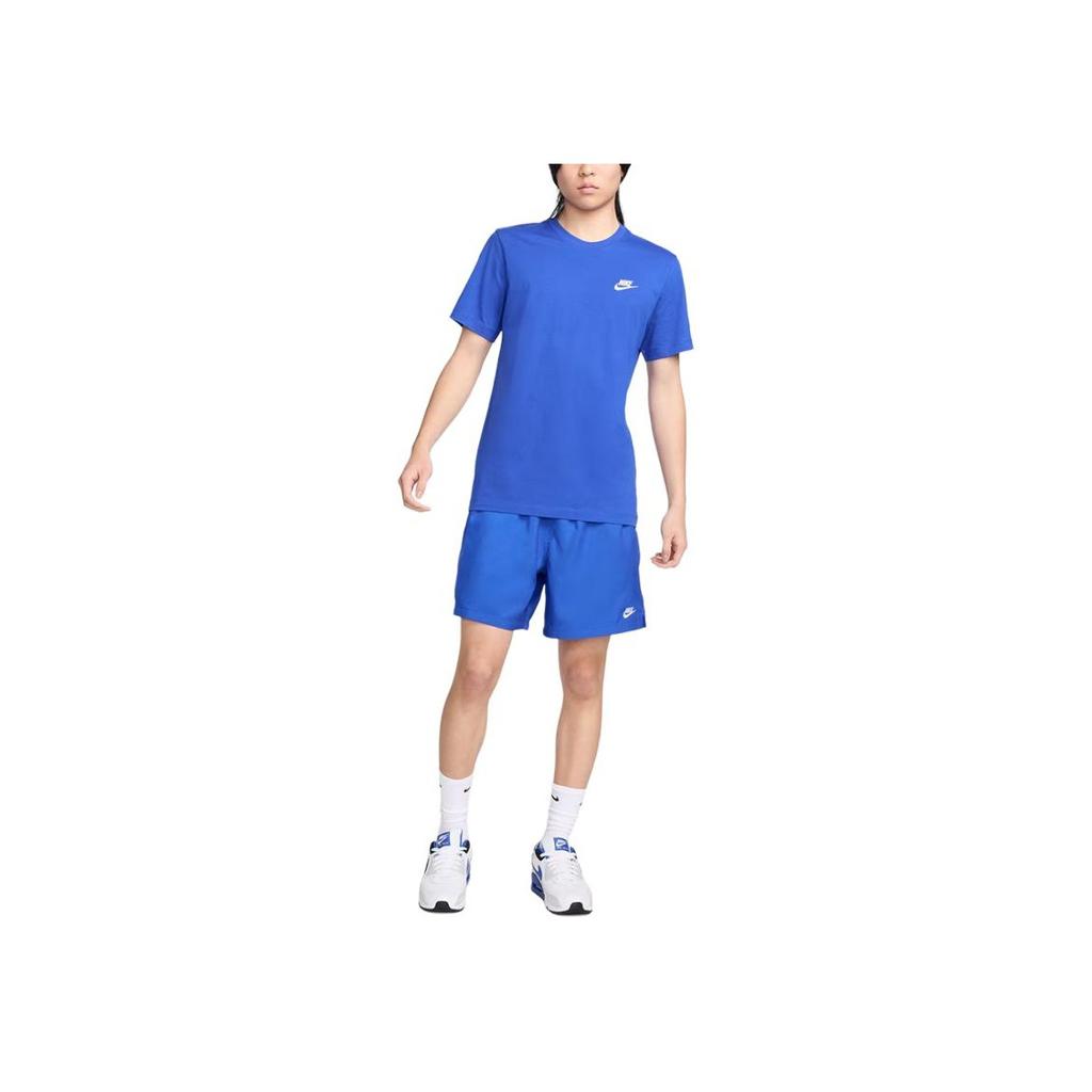 Nike Logo Embroidered Round Neck Pullover Short Sleeve T-Shirt Men T-Shirts Blue AR4999-480