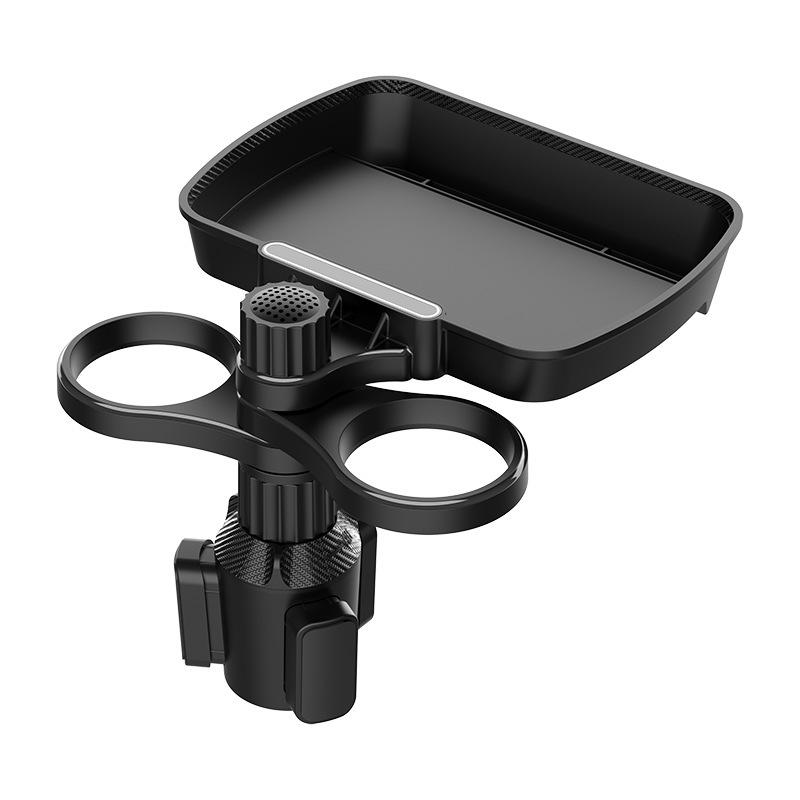 

Multifunctional Car Cup Holder With Attachable Tray 360 Swivel Adjustable Car Food Eating Tray Table Auto Cup Holders Expander чорний