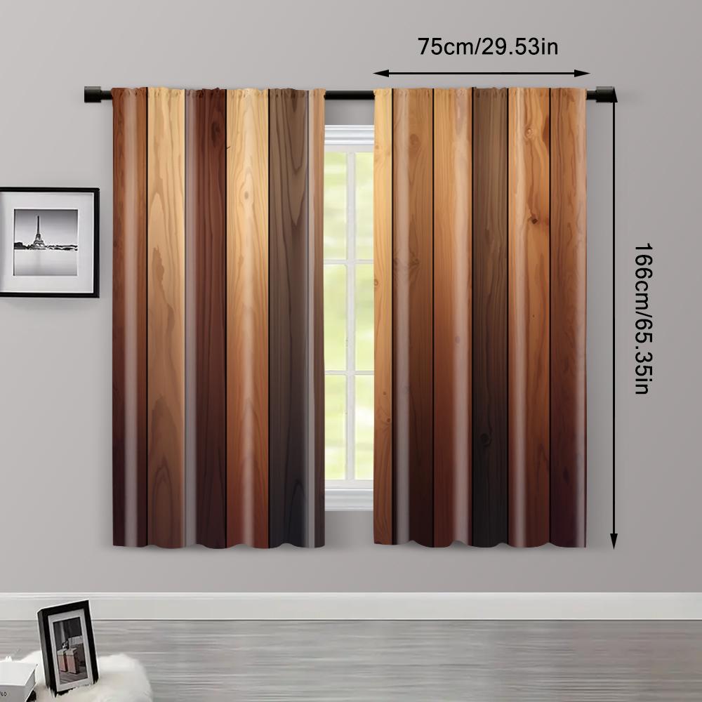 2pcs   Curtains&Drapes Abstract woodblock printing Versatile 100% Polyester (without rod) Holiday for Living Room   Bedroom