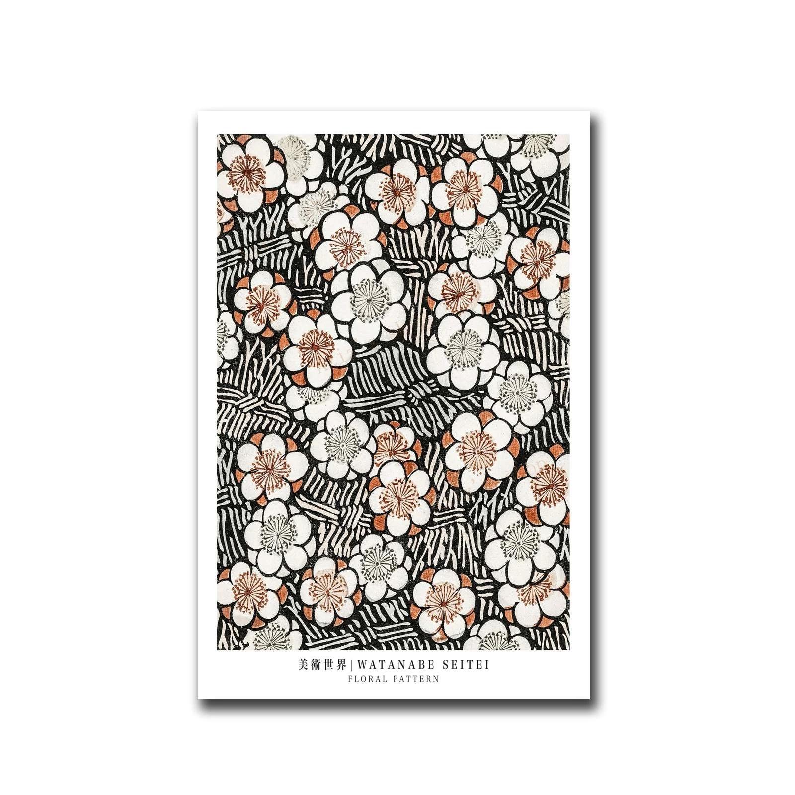 

Ретро Ватанабэ создание искусства японский абстрактный пейзаж растение цветок плакат холст живопись и принт для гостиной домашний декор 21x30cm No Framed