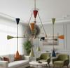 Mid Century Modern Sputnik Chandelier 9 Arm Multicolor Brass Ceiling Light Italian Style Dining Room Lamp