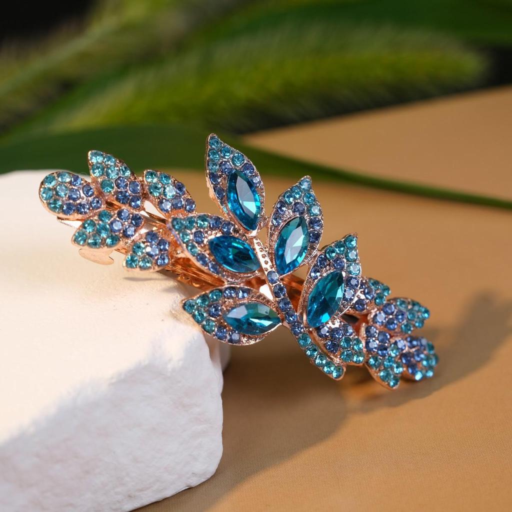 Koreanischer Kristall-Frühlingshaarclip: Elegantes, vielseitiges Damen-Pferdeschwanz-Accessoire