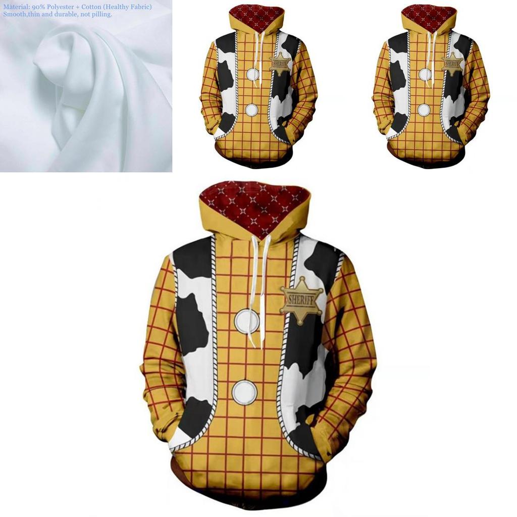 Toy Story 4 Cowboy Sheriff Woody Muster Pullover Hoodie Sweatshirt Mit Lebhaftem 3D Digitaldruck