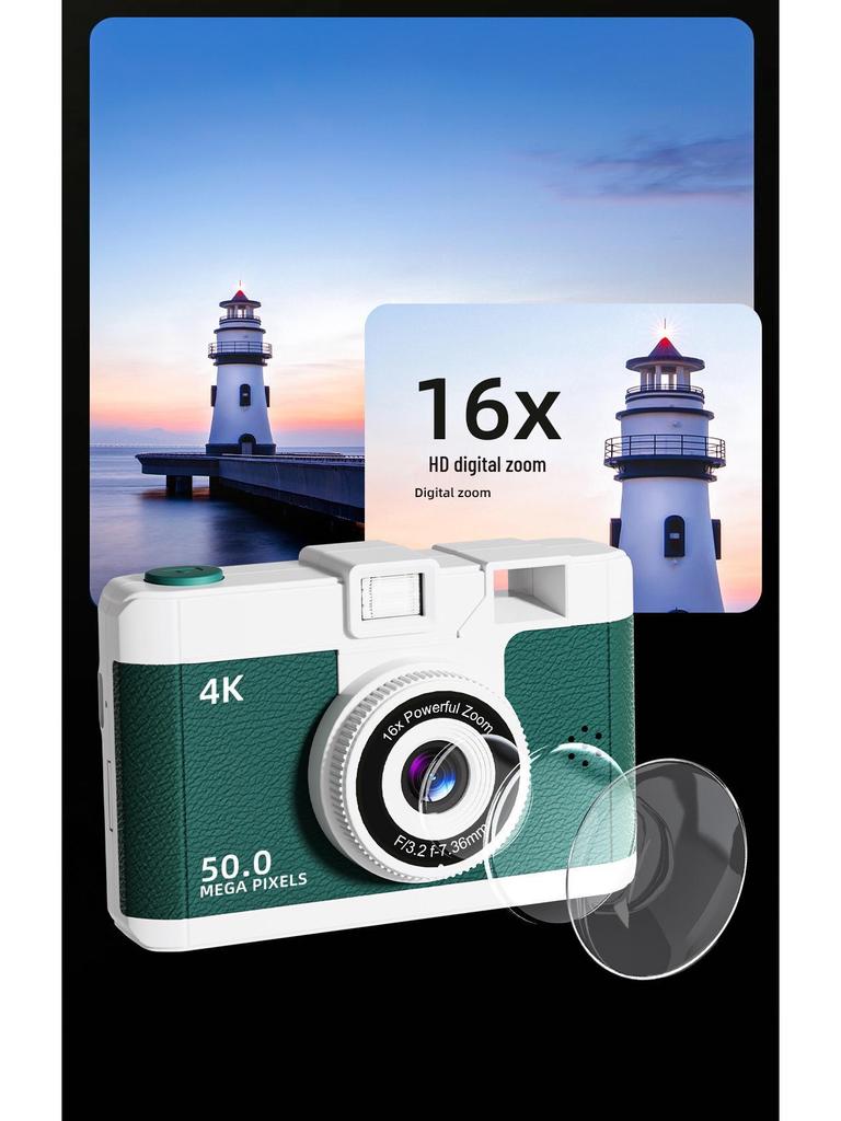 New Wi-Fi CCD Camera: Auto Print, Ultra-HD Photos, Dual Front & Rear Cameras, Video Recording
