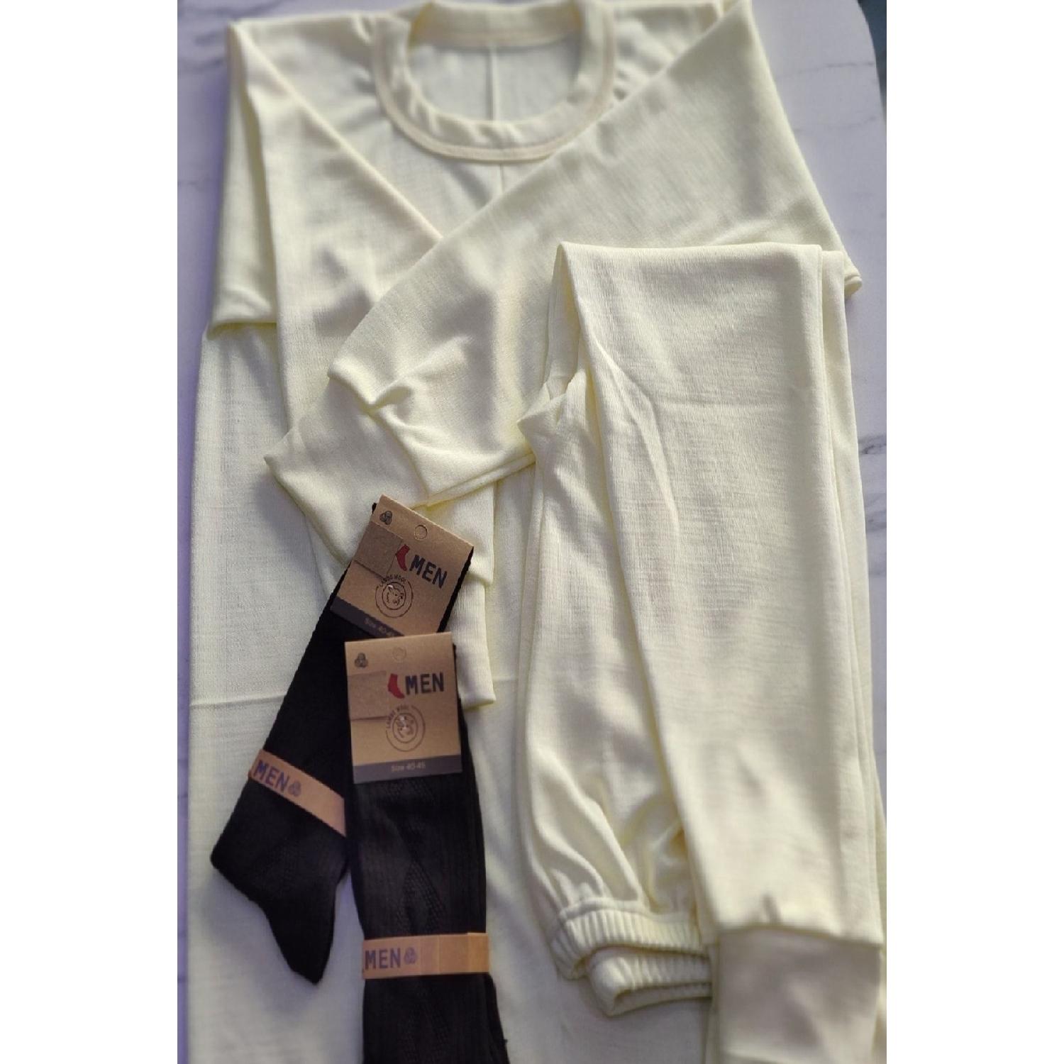 

Wool Suit, Winter Warm Underwear, 2 Pairs Of Socks As A Gift L/XL вершковий