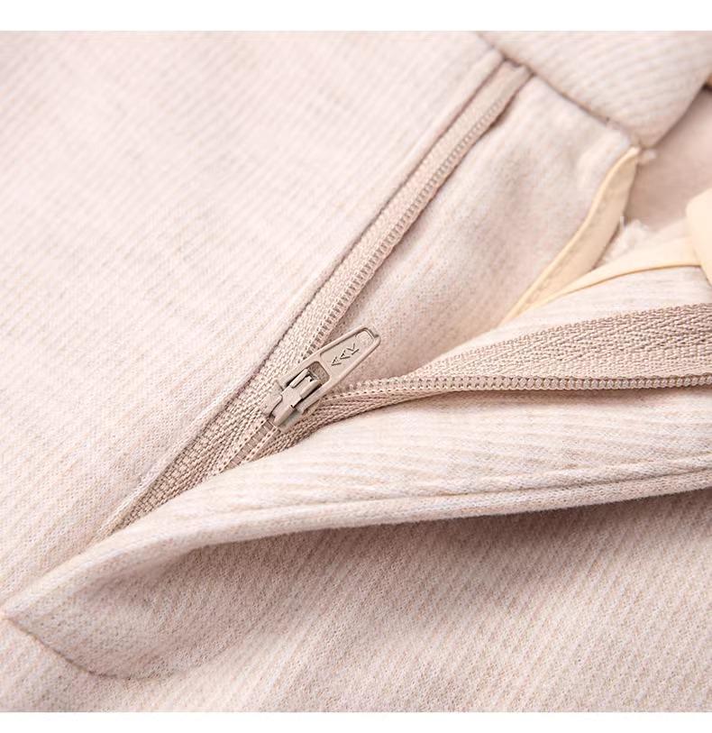 Women's High-Waisted Cashmere Purple Wool Pants - Autumn/Winter 2024, Small Size, Thickened Wide-Leg, Nine-Point Length.