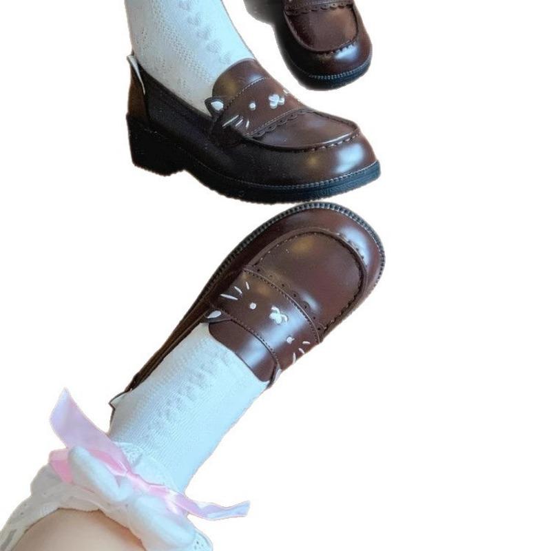 Japanese original uniform shoes round head patent leather J shoes Lolita shoes school for small leather shoes women's shallow single shoes with skirts