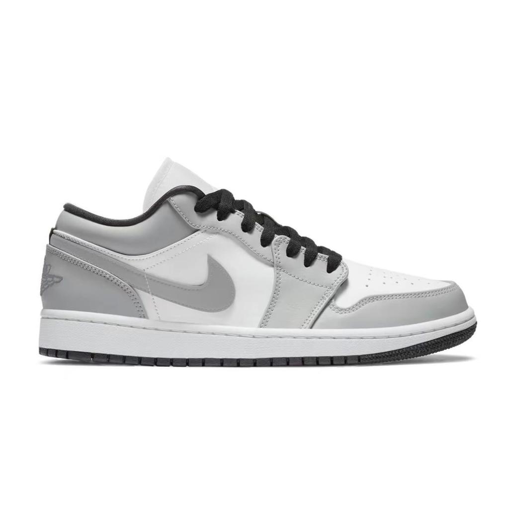 Jordan Air Jordan 1 Abrasion Resistant Low Top Vintage Basketball Shoes Men's Smoke Gray 553558-044(Team701-F)