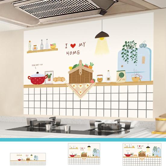 Yousheng Oil Proof Wall Stickers Kitchen Backsplash Wall Protector Waterproof Heat Resistant Static Sticker for Kitchen Dining Room Countertop