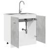 Lyon kitchen sink base cabinet in concrete gray 80x46x81.5 cm wood composite