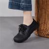 Johnature Retro Lace Up Soft Soled Shoes Comfortable Genuine Leather Versatile Women's Flat Shoes