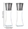 200ML Pepper Grinder Stainless Steel Glass Spice Bottle Manual Pepper & Salt Grinder with Adjustable Coarseness for Kitchen Use