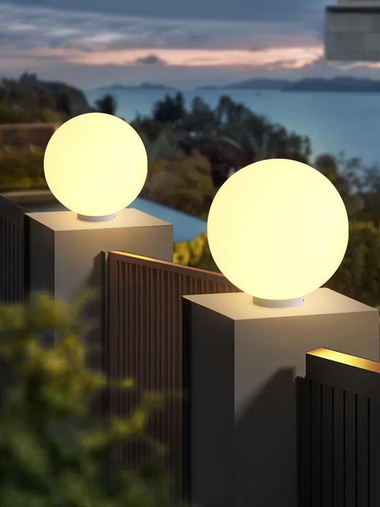 

Waterproof Outdoor Solar Moon Lights for Courtyard, Gate, Garden, and Fence Pillars 15cm Solid Moon - Warm Electric