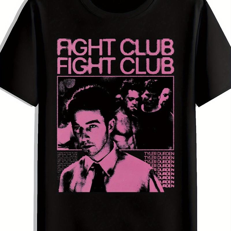 Retro Street Black Fight Club Themed Printed Tshirt for Men Summer New Style Suitable for Both Men and Women Casual Tshirt