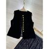 Velvet vest temperament retro Chinese women's design sense versatile and thin sleeveless vest