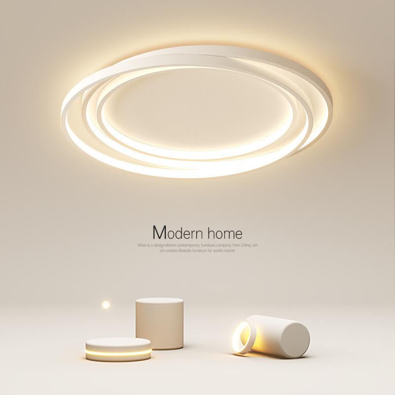 Modern Circular Bedroom LED Ceiling Lamp Lustre Nordic Master Bedroom Lamp Study Room Home Minimalist Decorate Lighting Fixture