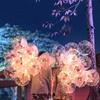 10 Sets Pink Rose Flower Glowing Bubble Balls Rose Bouquet Balloons and Sticks Suitable for Weddings Birthday Parties Prop Decor