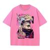 Anime Jujutsu Kaisen T-skjorter Vintage Vasket T-skjorte Harajuku Oversize Bomulls-T-skjorte Bomull Mote Streetwear Unisex Topp
