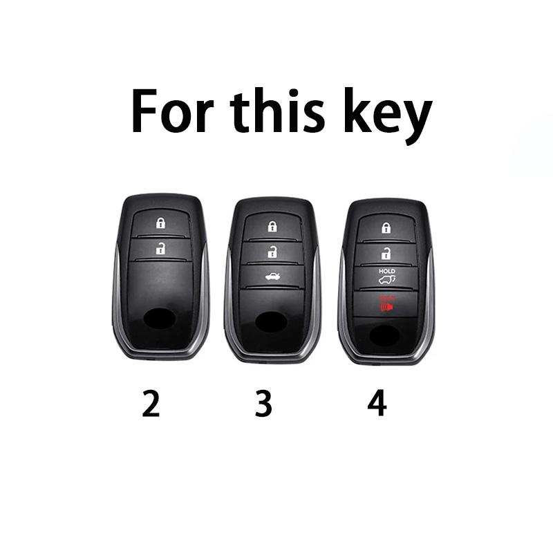 2 3 4 Buttons Tpu Car Key Case Cover For Toyota Land Cruiser 200 300 Fortuner Camry Prado Crown Tlk 200 Yaris Cross Hilux Innova