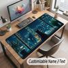 City Cyberpunk Theme Customized Mouse Pad Personalized Print Name Text Desk Mat For Home Office Table Decor