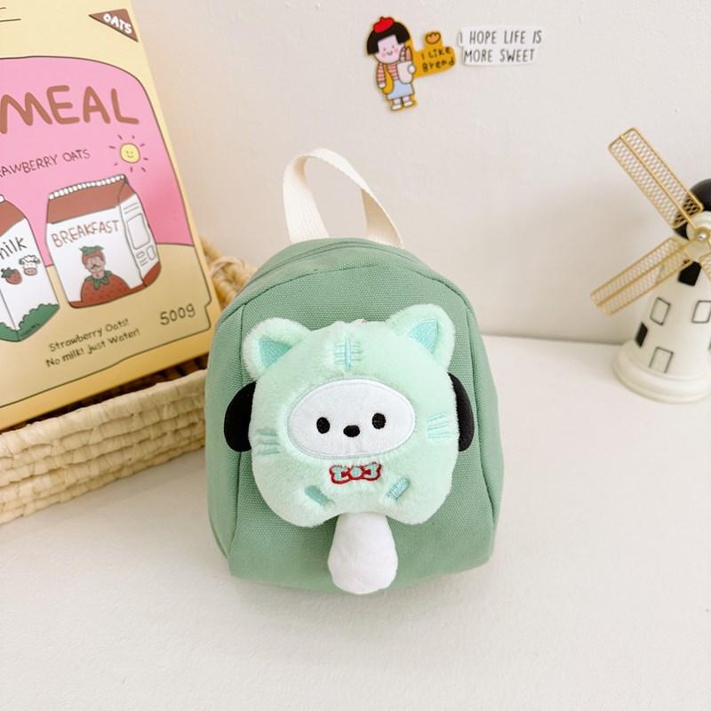 School bag 2024 new canvas bag cartoon bag cute girl school bag lightweight burden reduction bag