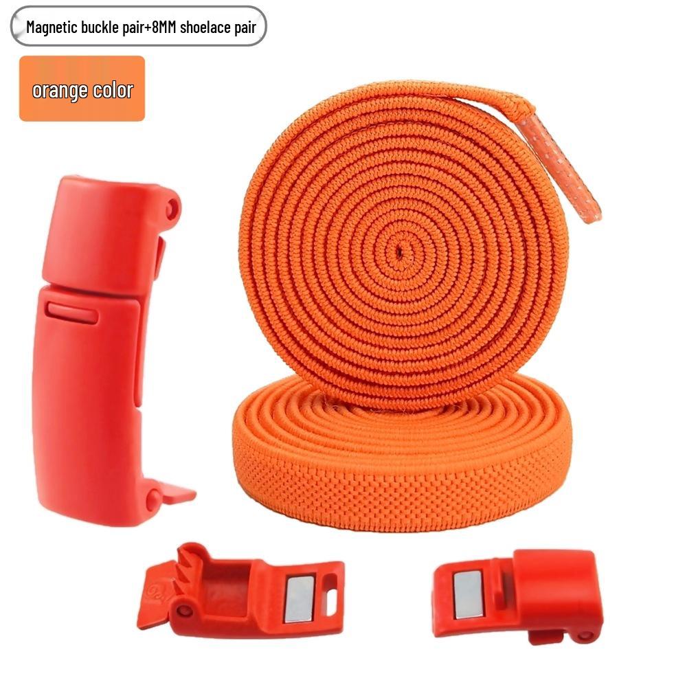 Colorful Magnetic No-Tie Elastic Shoelaces - Creative Metal Buckle Accessory