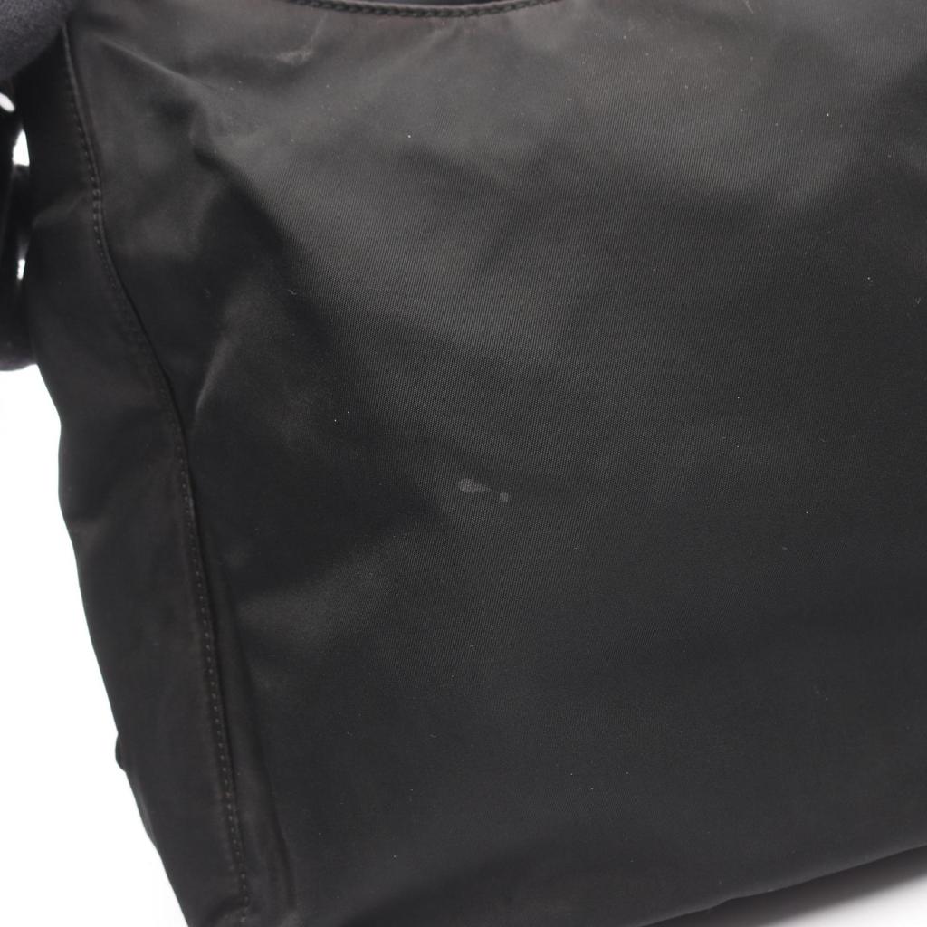 Used PRADA plastic handle Shoulder Bag Nylon Black Used Women
