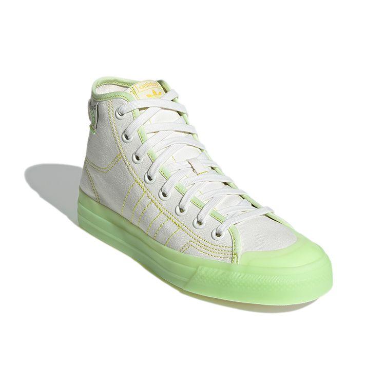Adidas Originals Nizza Hi Rf Canvas Casual Durable Breathable High-Top Skate Shoes Unisex Sneakers Beige GX2706